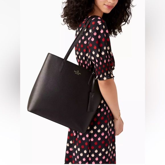 New Kate Spade Jana Tote Saffiano Leather Black - Picture 2 of 4